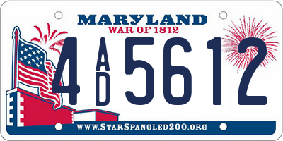 MD license plate 4AD5612
