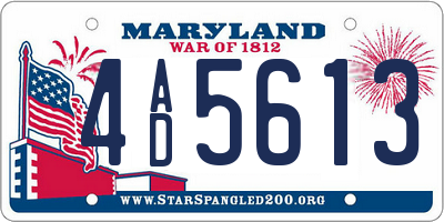 MD license plate 4AD5613
