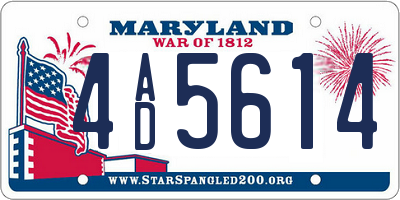 MD license plate 4AD5614