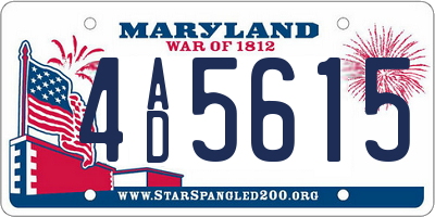 MD license plate 4AD5615