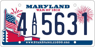 MD license plate 4AD5631