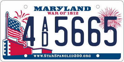 MD license plate 4AD5665