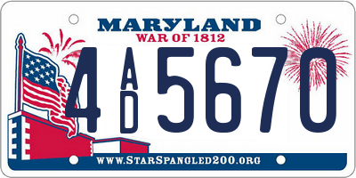 MD license plate 4AD5670