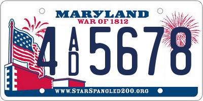 MD license plate 4AD5678