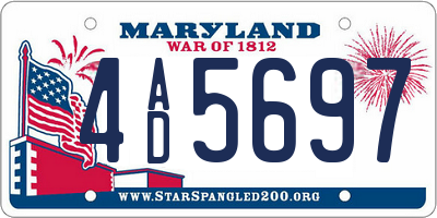 MD license plate 4AD5697