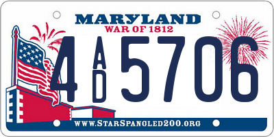 MD license plate 4AD5706