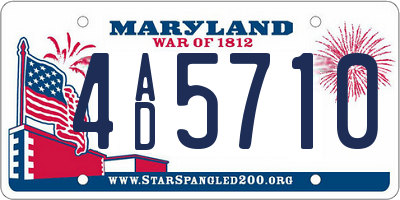 MD license plate 4AD5710
