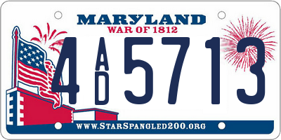 MD license plate 4AD5713