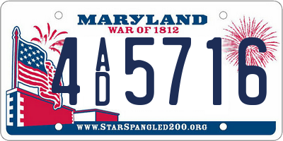 MD license plate 4AD5716