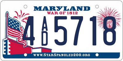 MD license plate 4AD5718