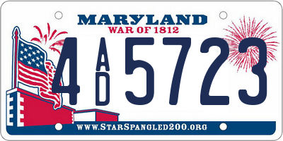 MD license plate 4AD5723