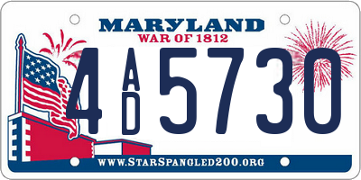 MD license plate 4AD5730