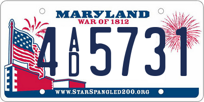 MD license plate 4AD5731