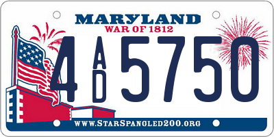 MD license plate 4AD5750
