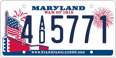 MD license plate 4AD5771