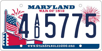 MD license plate 4AD5775