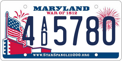 MD license plate 4AD5780