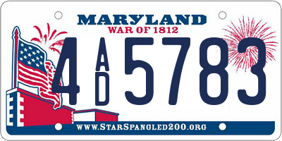 MD license plate 4AD5783