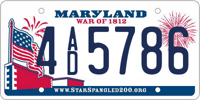 MD license plate 4AD5786