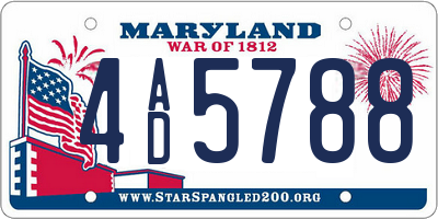 MD license plate 4AD5788