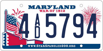 MD license plate 4AD5794
