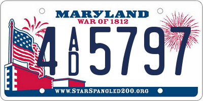 MD license plate 4AD5797