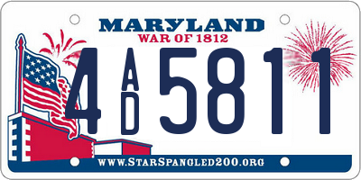 MD license plate 4AD5811