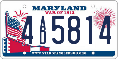 MD license plate 4AD5814