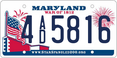 MD license plate 4AD5816