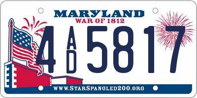 MD license plate 4AD5817
