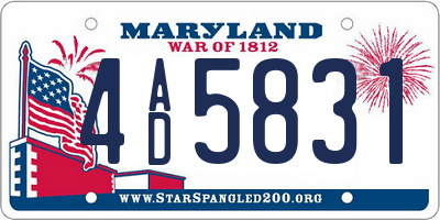 MD license plate 4AD5831