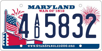 MD license plate 4AD5832