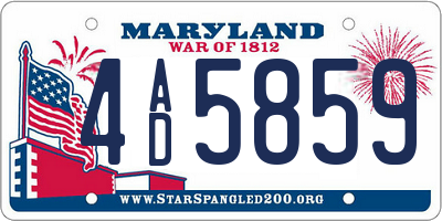 MD license plate 4AD5859