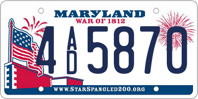 MD license plate 4AD5870