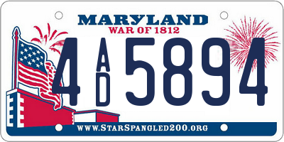 MD license plate 4AD5894