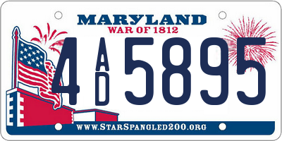 MD license plate 4AD5895