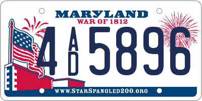 MD license plate 4AD5896