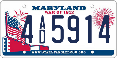 MD license plate 4AD5914