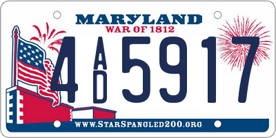 MD license plate 4AD5917
