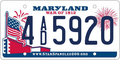 MD license plate 4AD5920