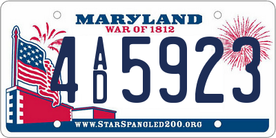 MD license plate 4AD5923