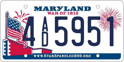 MD license plate 4AD5951