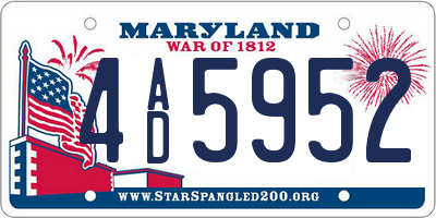 MD license plate 4AD5952