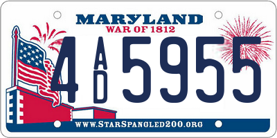 MD license plate 4AD5955