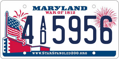 MD license plate 4AD5956