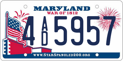 MD license plate 4AD5957
