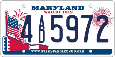 MD license plate 4AD5972