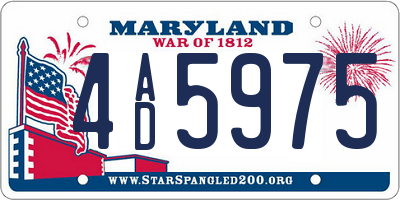 MD license plate 4AD5975