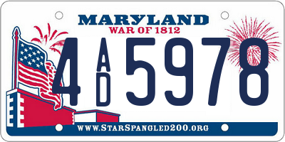 MD license plate 4AD5978