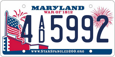MD license plate 4AD5992
